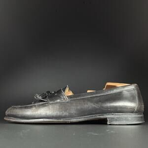 Mezlan Santander Men’s 9.5 M Black Leather Tassel Loafer Slip On Dress Shoes GUC